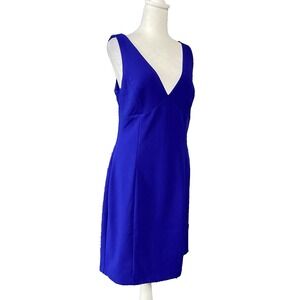 Vince Camuto Womens Dress Size Large Blue‎ Bodycon Sheath  Plunge Open Back